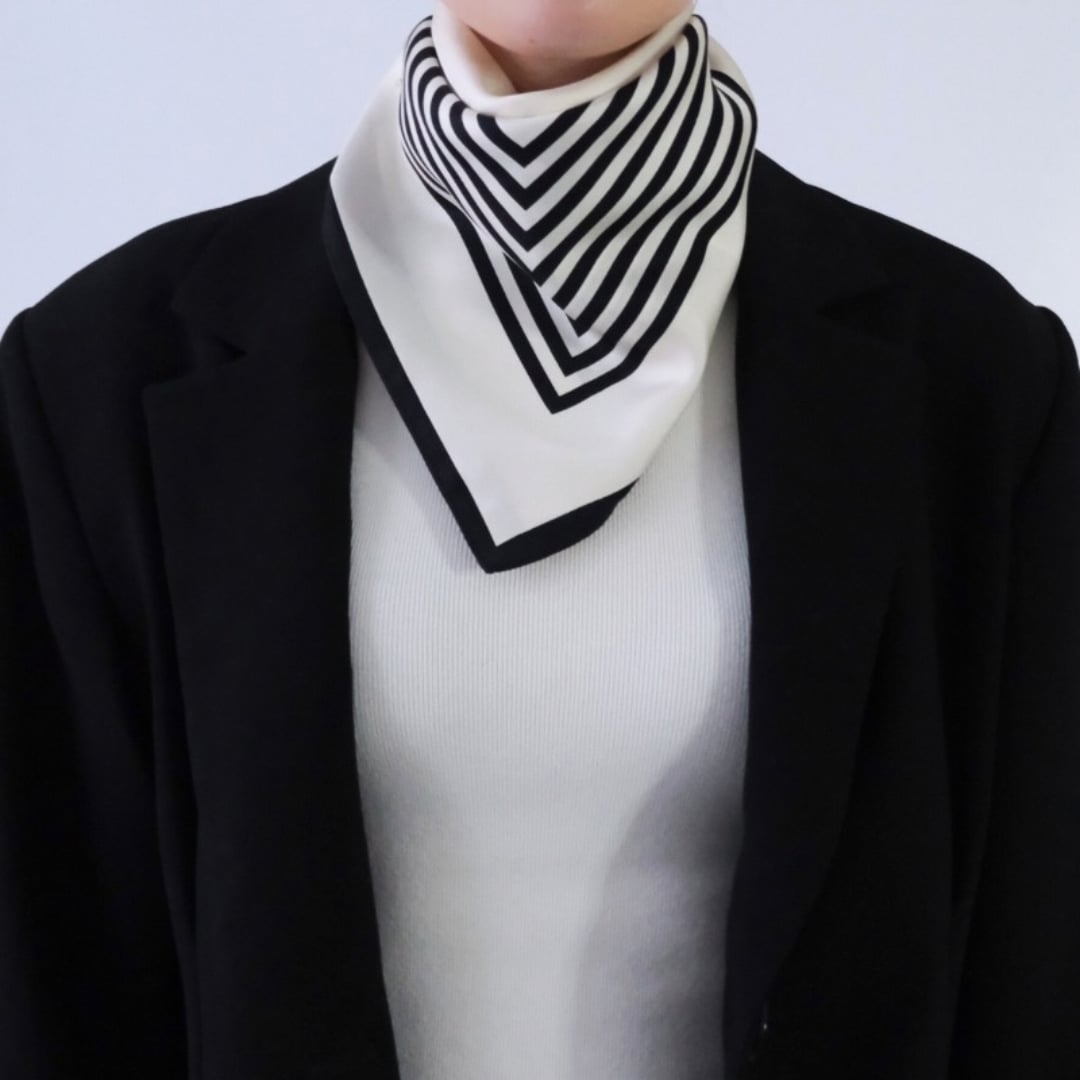 Scarf No.1 cream/black 65 cm lescarf  — kuva 2