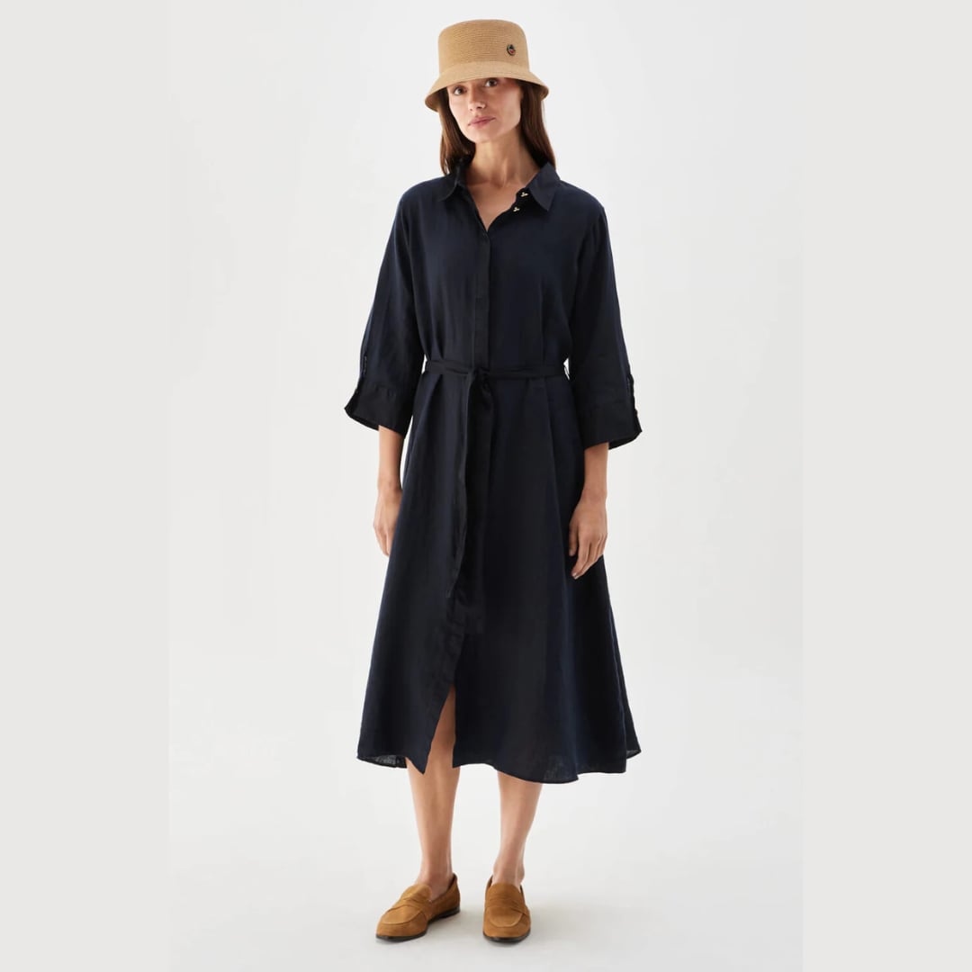 Nala Linen Midi mekko marine Busnel  — kuva 2