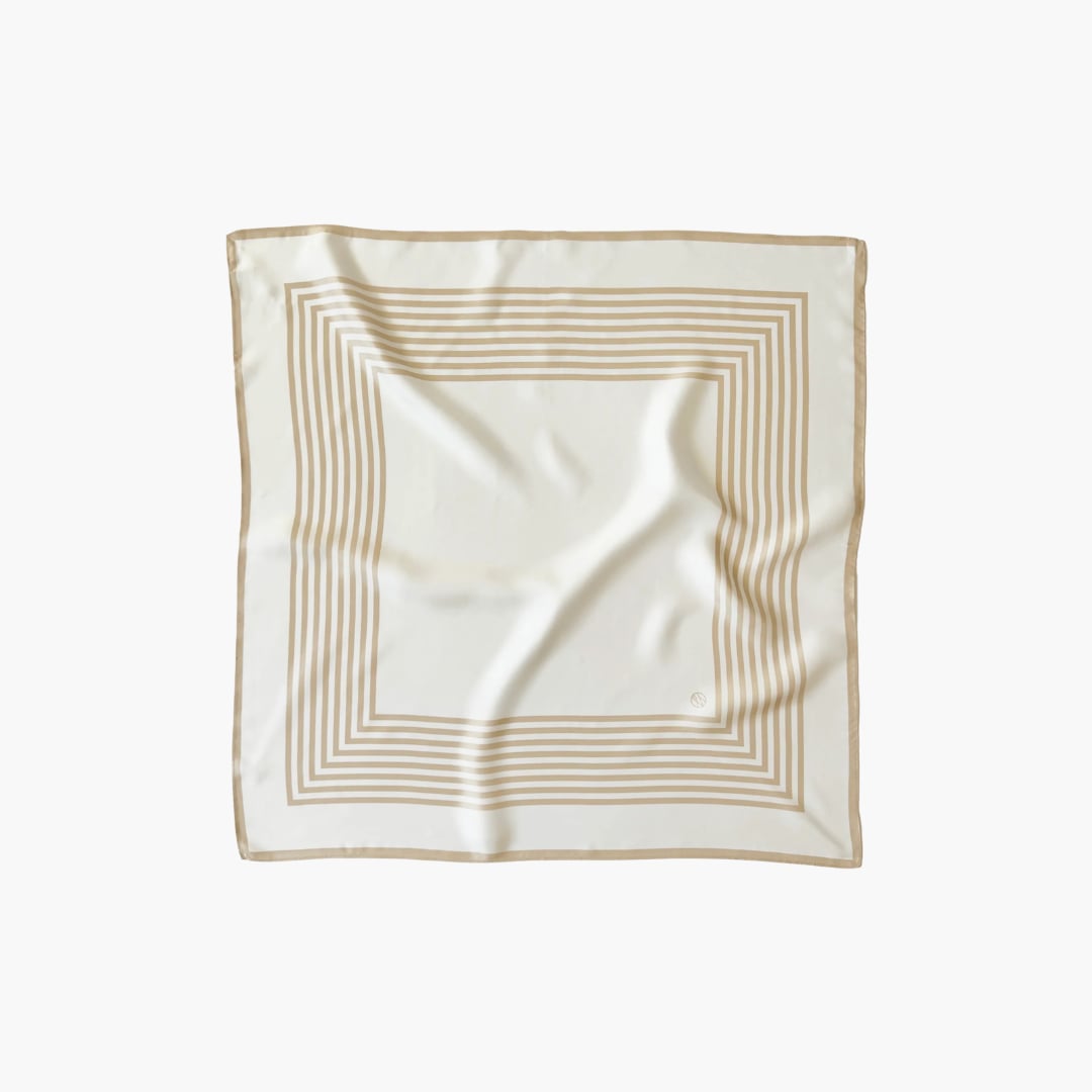 Striped Scarf white/sand 65 cm lescarf  — kuva 1