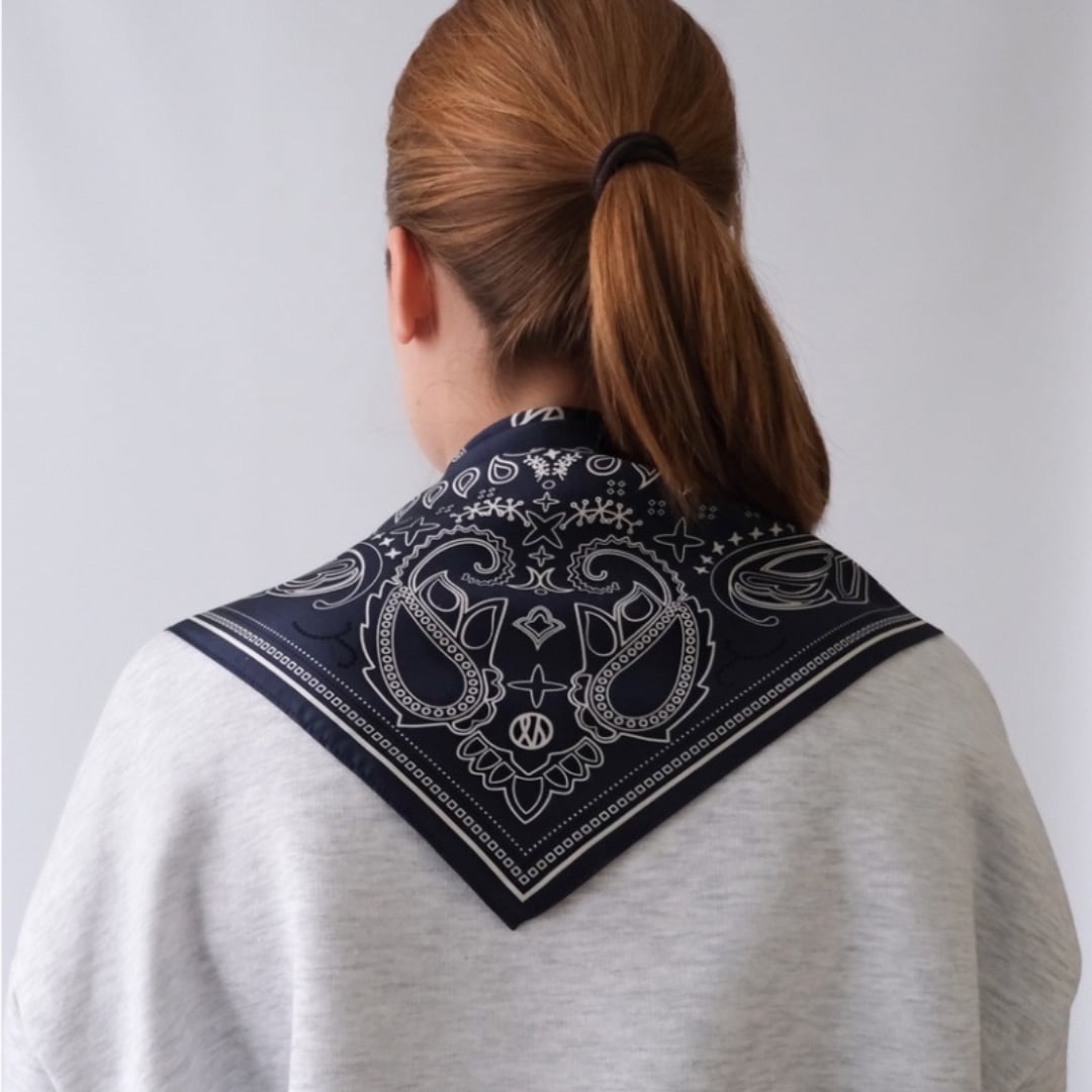 Paisley Scarf navy 65 cm lescarf  — kuva 2