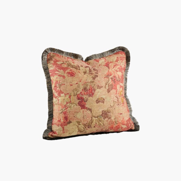Rosewood Flower CC 50x50 with fringe Artwood 