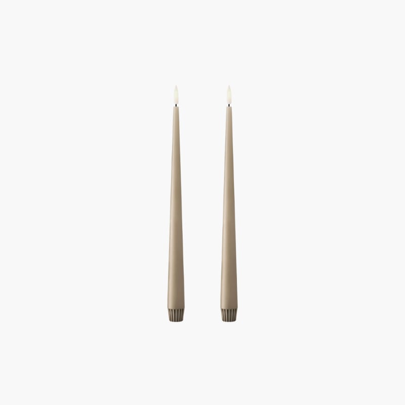 LED Taper Candles 2 pcs 30 cm nougat Ester & Erik 