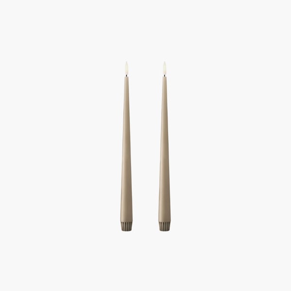 LED Taper Candles 2 pcs 30 cm nougat Ester & Erik 