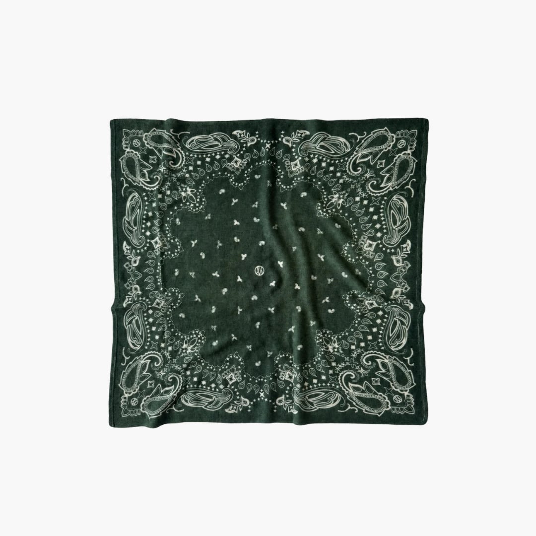 Cashmere Paisley Scarf green 65 cm lescarf  — kuva 2