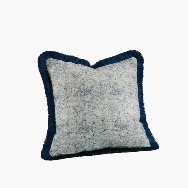 Easton indigo CC with Fringe 50x50 tyynynpäällinen Artwood