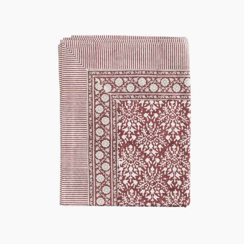 Cotton Tablecloth Snowflake 170x270 red Chamois 