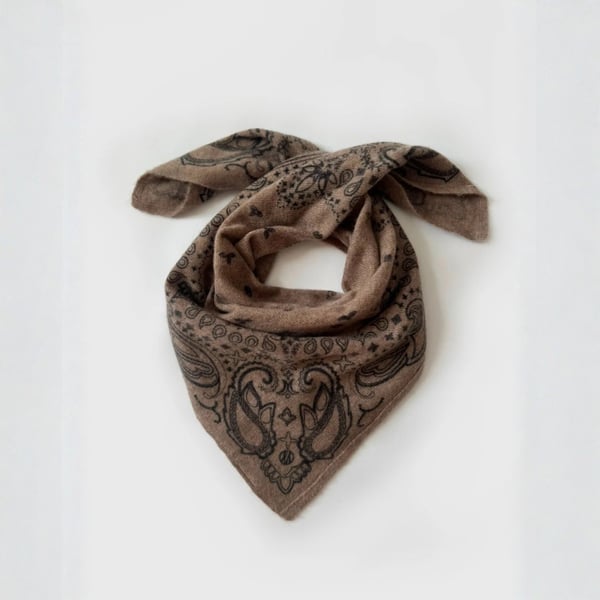 Cashmere Paisley Scarf greige 65 cm lescarf 