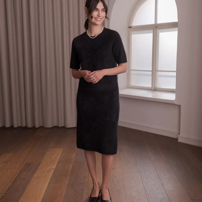 Kaia Brushed Cashmere Skirt black Original Story  — kuva 1