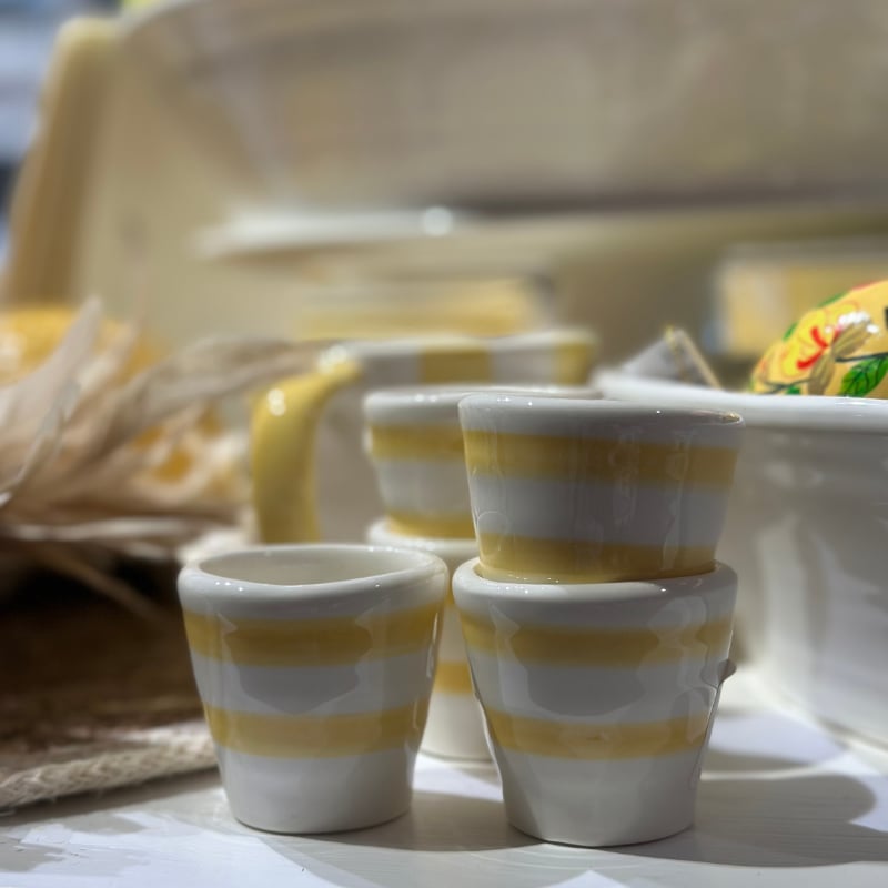 Munakuppi Capri Stripes lemon Bruka Design  — kuva 1