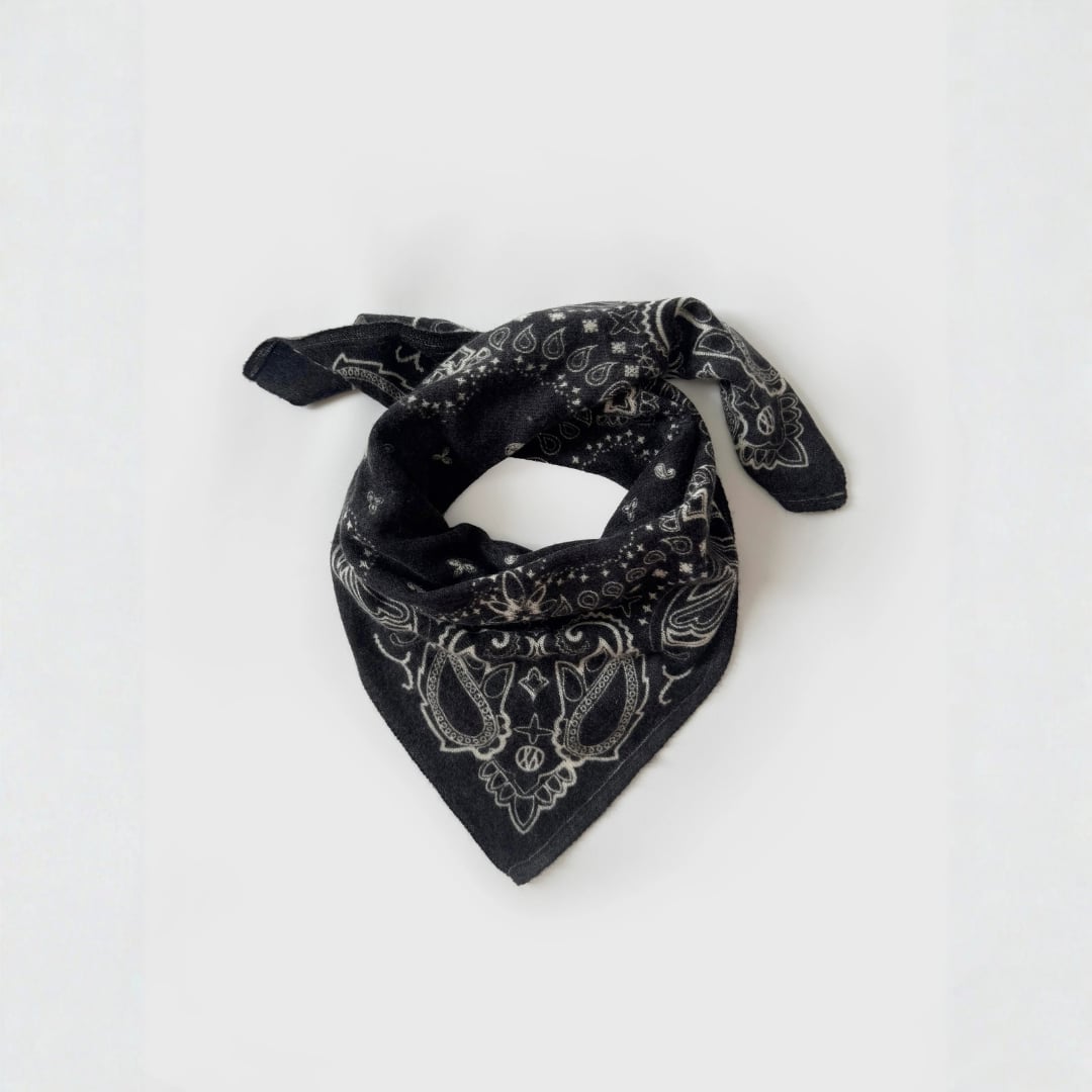 Cashmere Paisley Scarf black 65 cm lescarf  — kuva 1