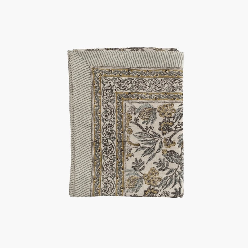 Linen Tablecloth Parrot 150x350 blue Chamois 