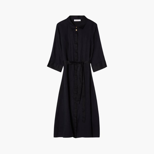 Nala Linen Midi mekko marine Busnel