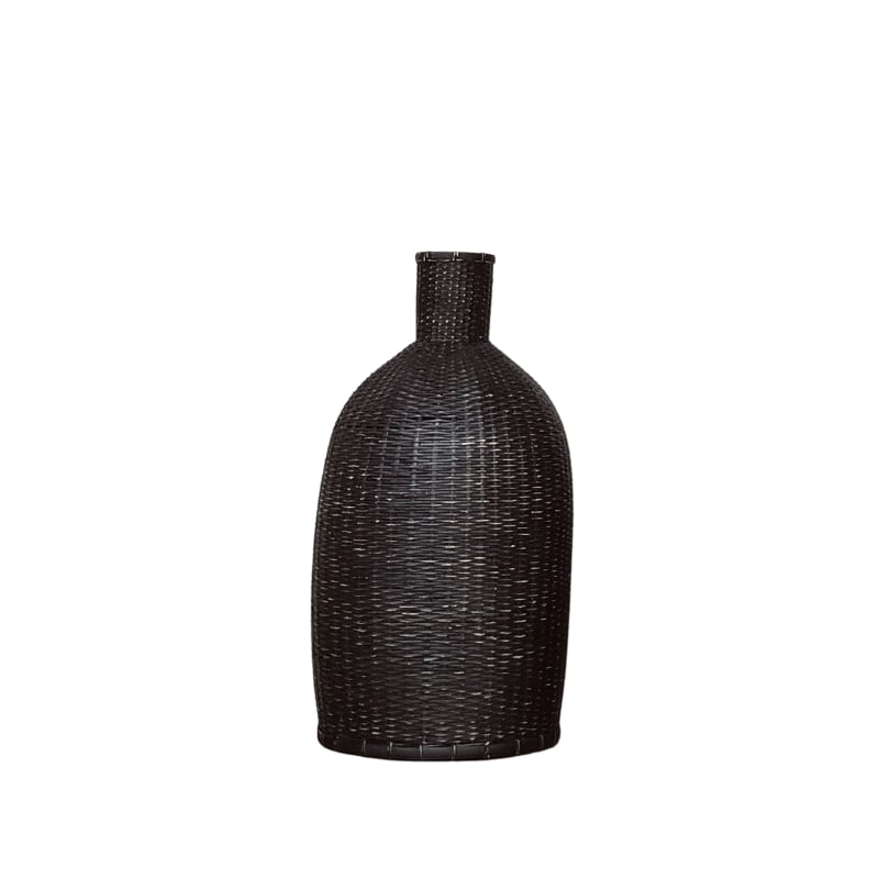Henny Rattan Deco Bottle L black Noori Objects  — kuva 1