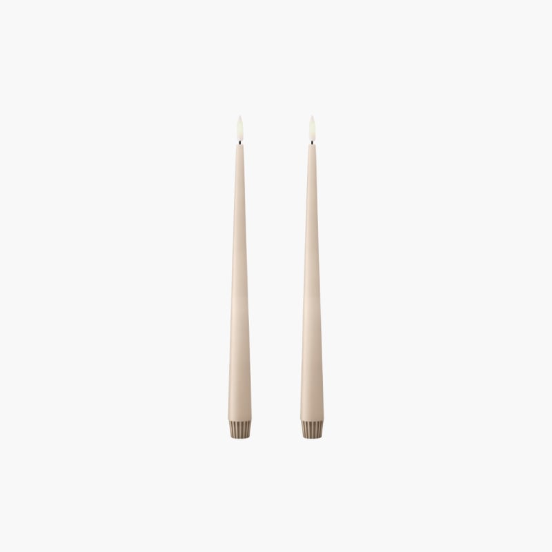 LED Taper Candles 2 pcs 30 cm ice latte Ester & Erik 