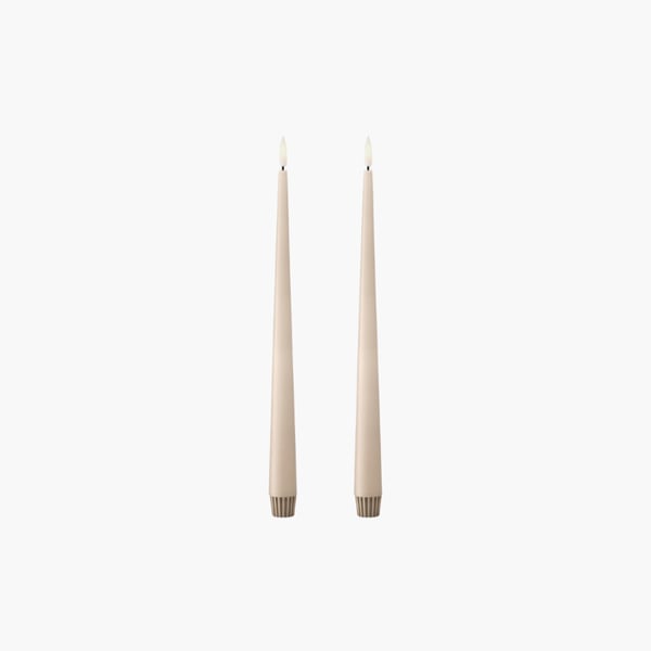 LED Taper Candles 2 pcs 30 cm ice latte Ester & Erik 