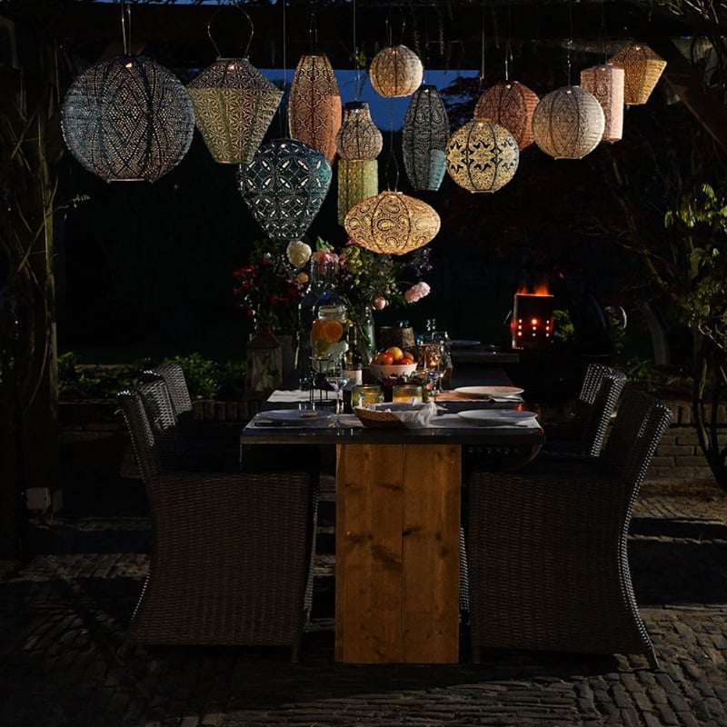 Vaaleanvihreä aurinkokennolyhty Mandela Lampshade 28Ø, Lumiz — kuva 3