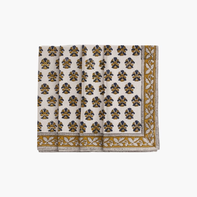 Cotton Napkins Samode Butti ochre/blue 4 pcs Chamois 