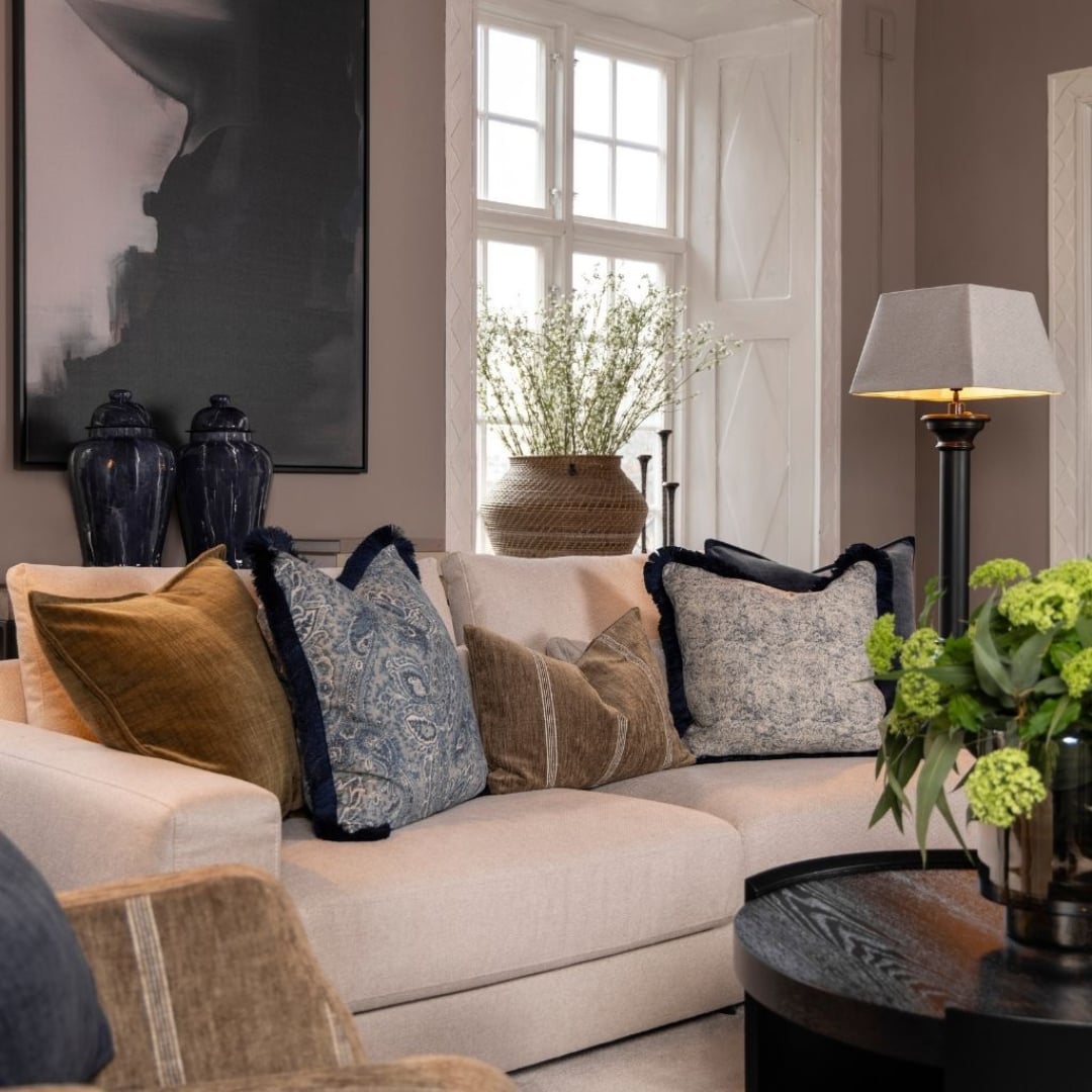 Easton indigo CC with Fringe 50x50 tyynynpäällinen Artwood — kuva 2