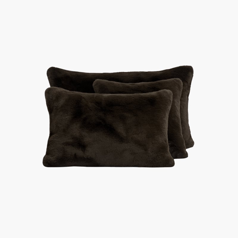 Chamonix Faux Fur Cushion 45x45 brun Haomy 