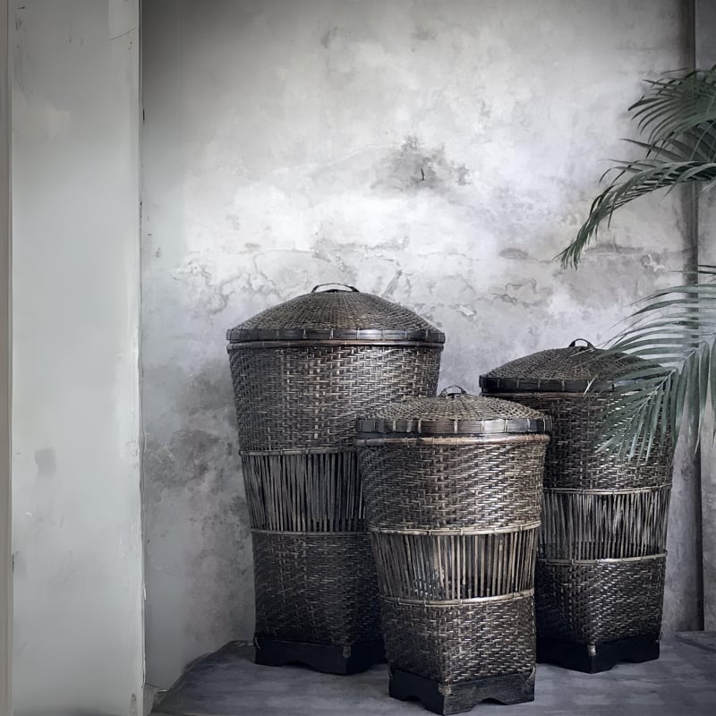 Moi Basket with Lid M brown Noori Objects 