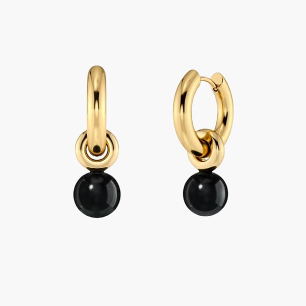 Aura hoops S korvakorut musta, Edblad