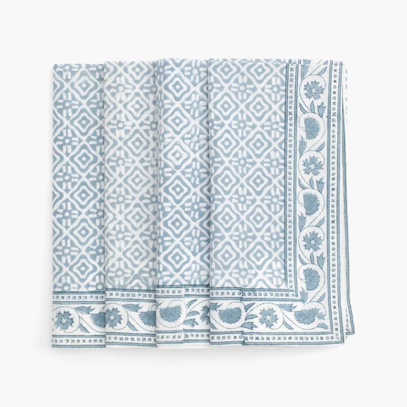 Simmi dusty blue-lautasliinat, 4 kpl 50x50cm, Chamois — kuva 1