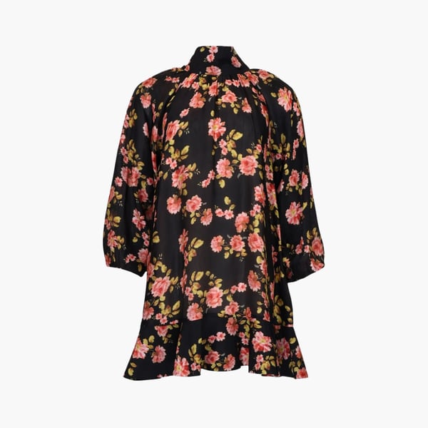 Striped Organza Shift Dress midnight flower By TiMo