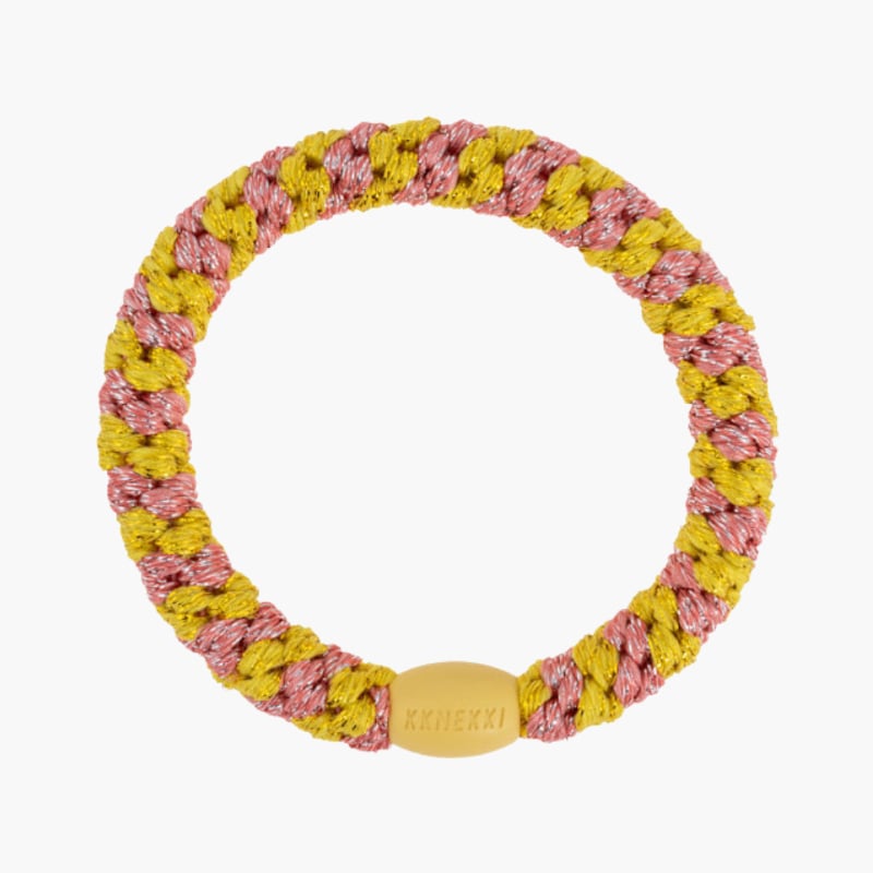 Kknekki coral glitter stripe hiuslenkki — kuva 1