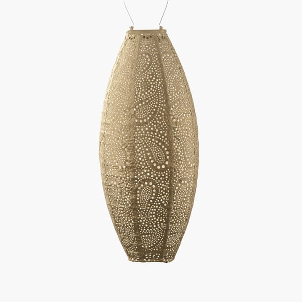 Kullansävyinen aurinkokennolyhty Long Oval Paisley 20Ø, Lumiz