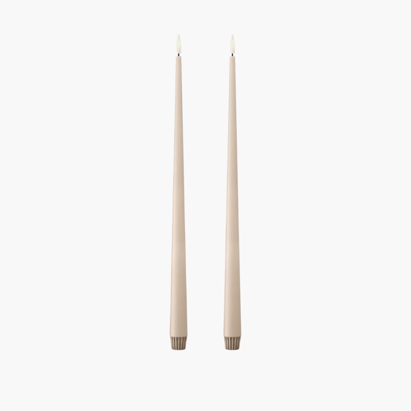 LED Taper Candles 2 pcs 40 cm ice latte 