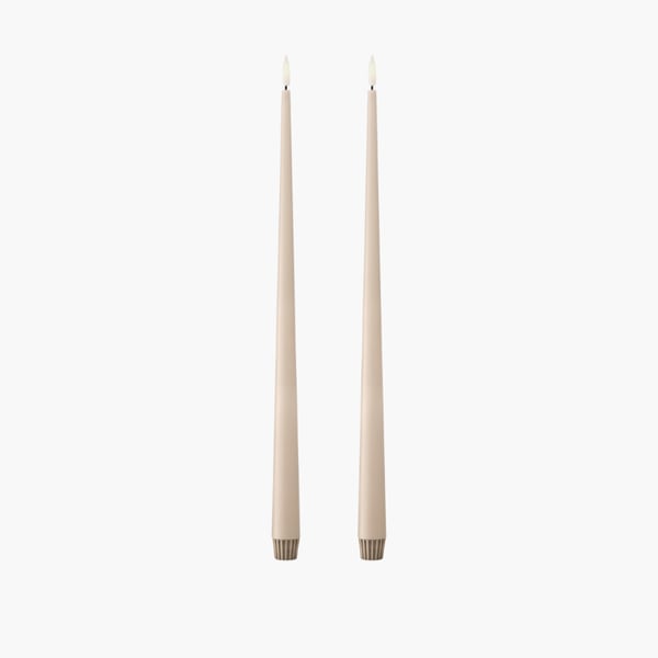 LED Taper Candles 2 pcs 40 cm ice latte 