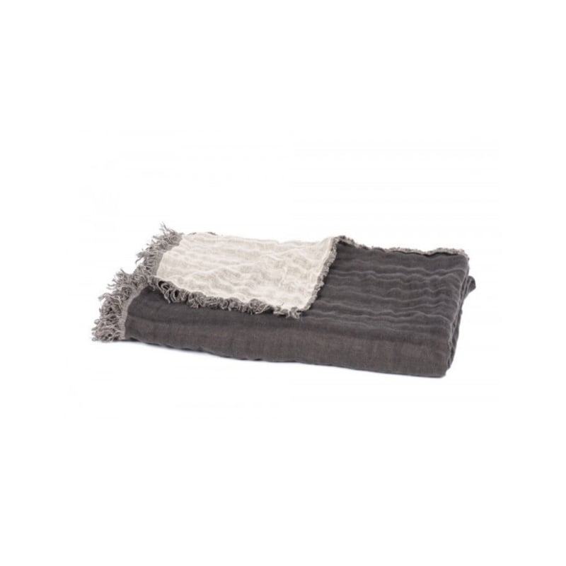 Baya Plaid 135x200 Charbon/Naturel, Harmony