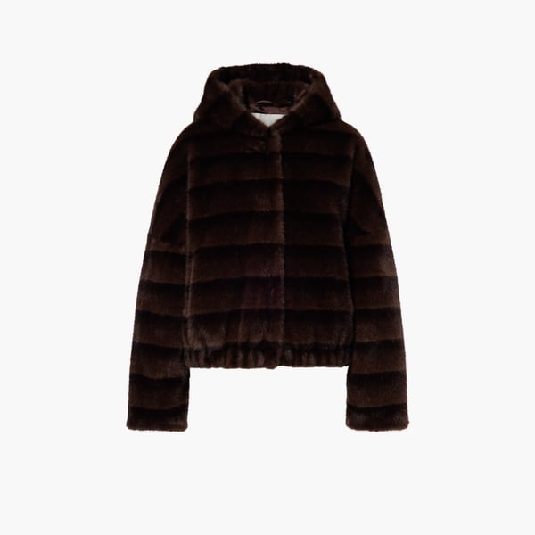 Dita Jacket tekoturkistakki dark chocolate Beaumont