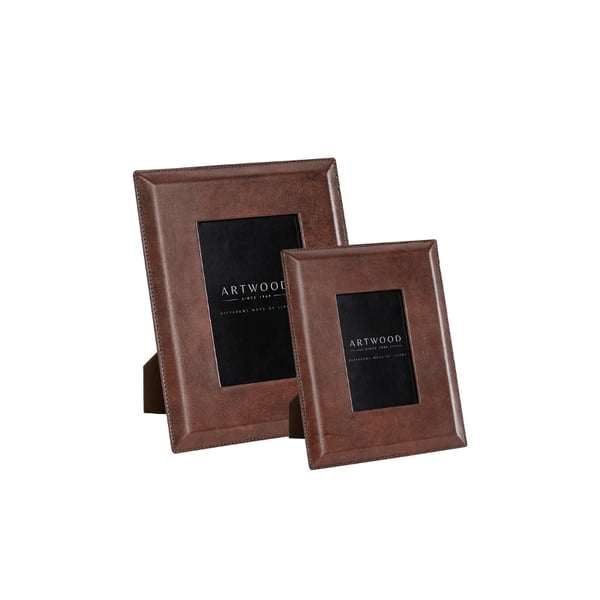 Mendoza Plain Photo Frame S Leather brown Artwood 