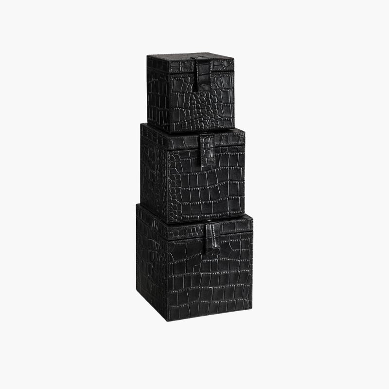 Marcello Box L black croco Artwood  — kuva 1