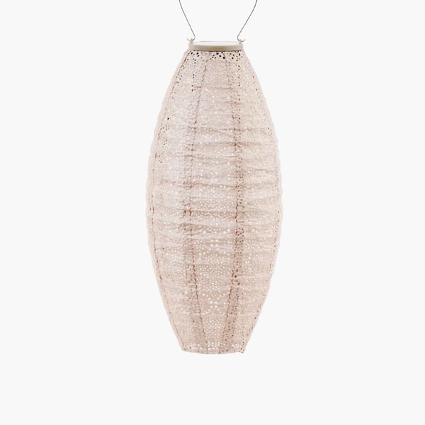 Vaalea roosa aurinkokennolyhty Long Oval Bazaar 20Ø, Lumiz