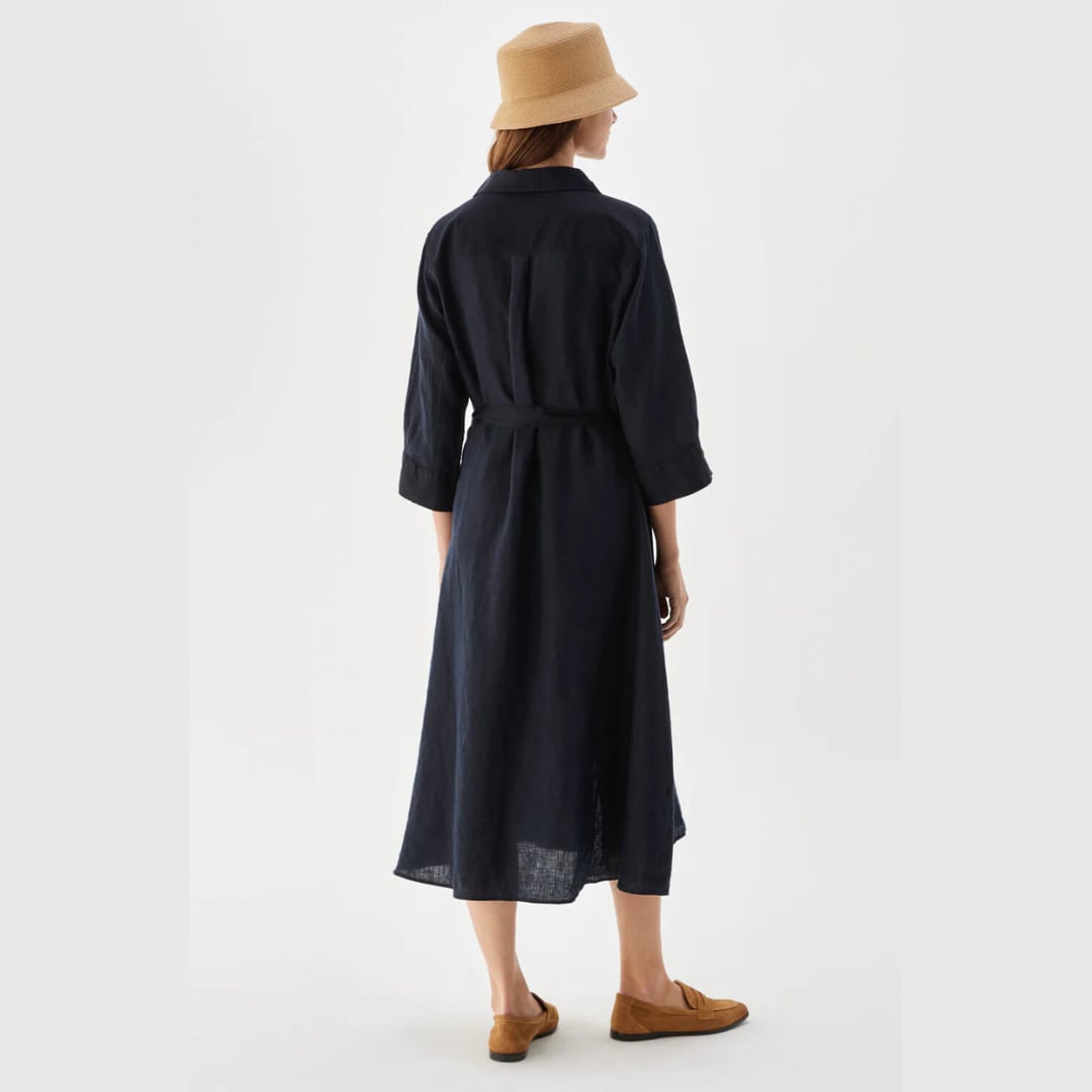 Nala Linen Midi mekko marine Busnel  — kuva 3