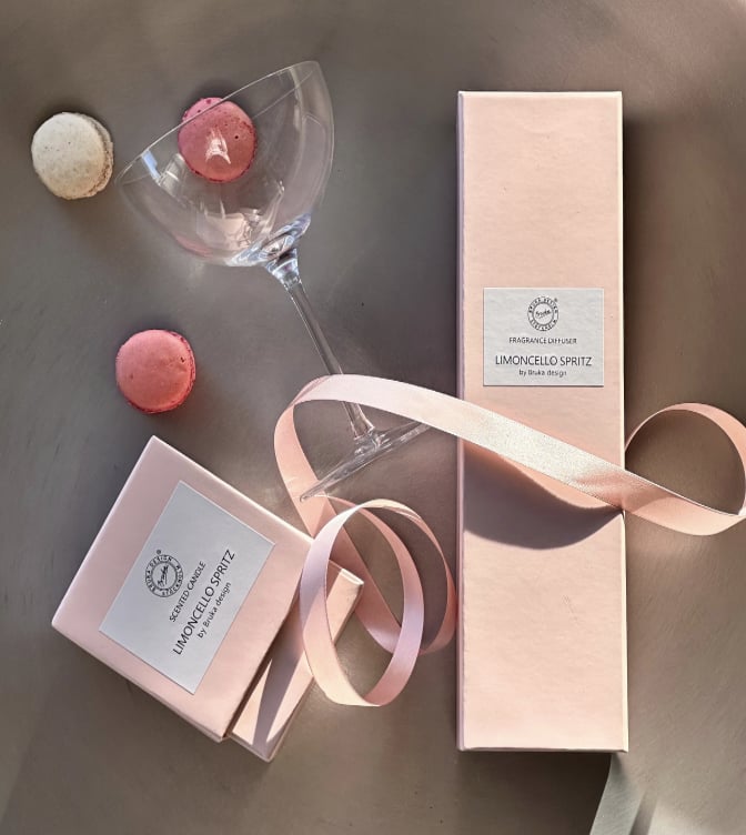 Tuoksukynttilä Limoncello Spritz rosa Bruka Design  — kuva 2