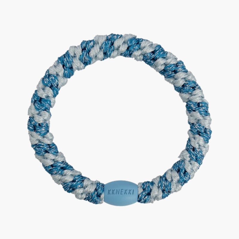 Kknekki stripe baby blue glitter hiuslenkki — kuva 1