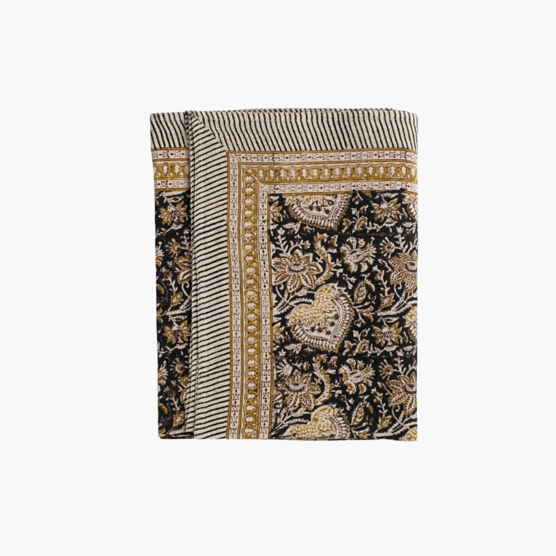 Tablecloth Linen Oriental black 170x270 Chamois 