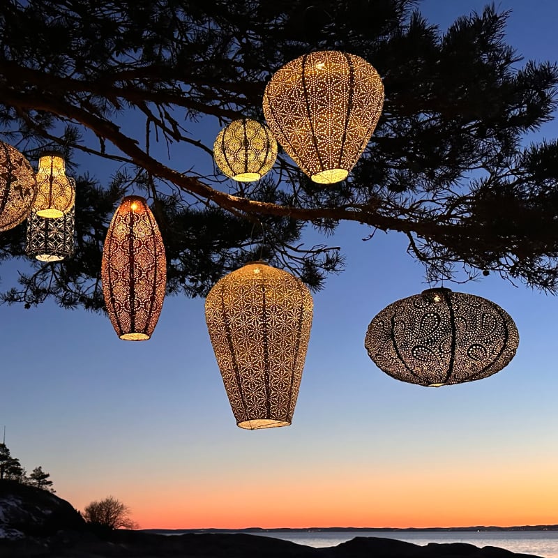 Vaalea roosa aurinkokennolyhty Long Oval Bazaar 20Ø, Lumiz — kuva 2