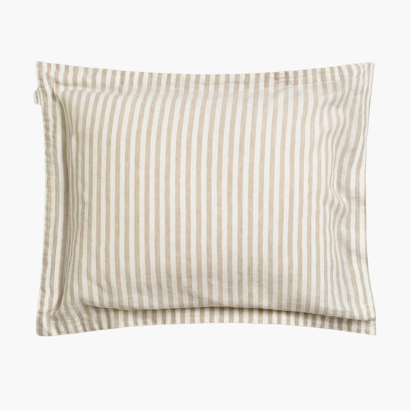 Raidallinen Cotton Linen Stripe tyynyliina oat beige 50X60, Gant