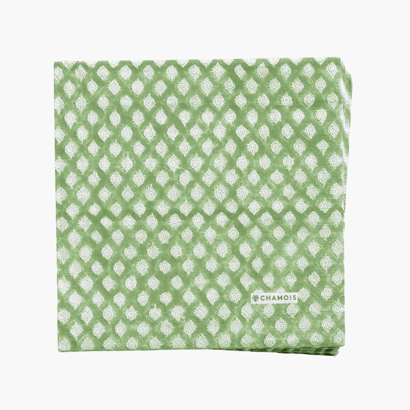 Paperiservetit Medallion green 40x40cm, Chamois — kuva 1