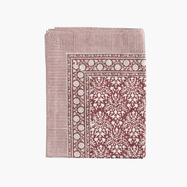 Cotton Tablecloth Snowflake 150x350 red Chamois 