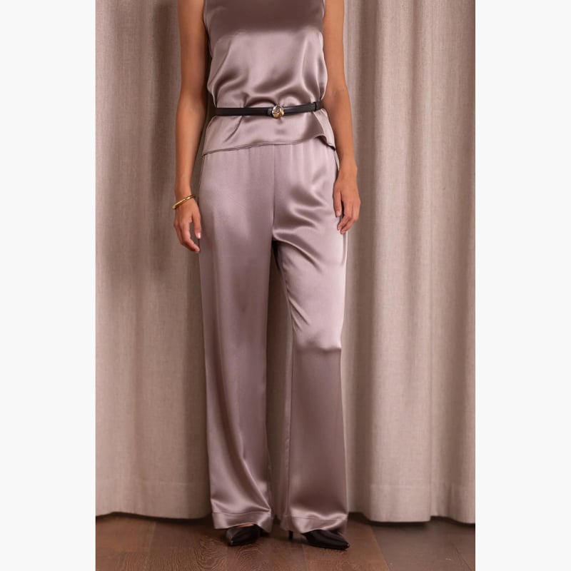 Wide Leg Satin Trousers nougat satiinihousut Original Story  — kuva 2