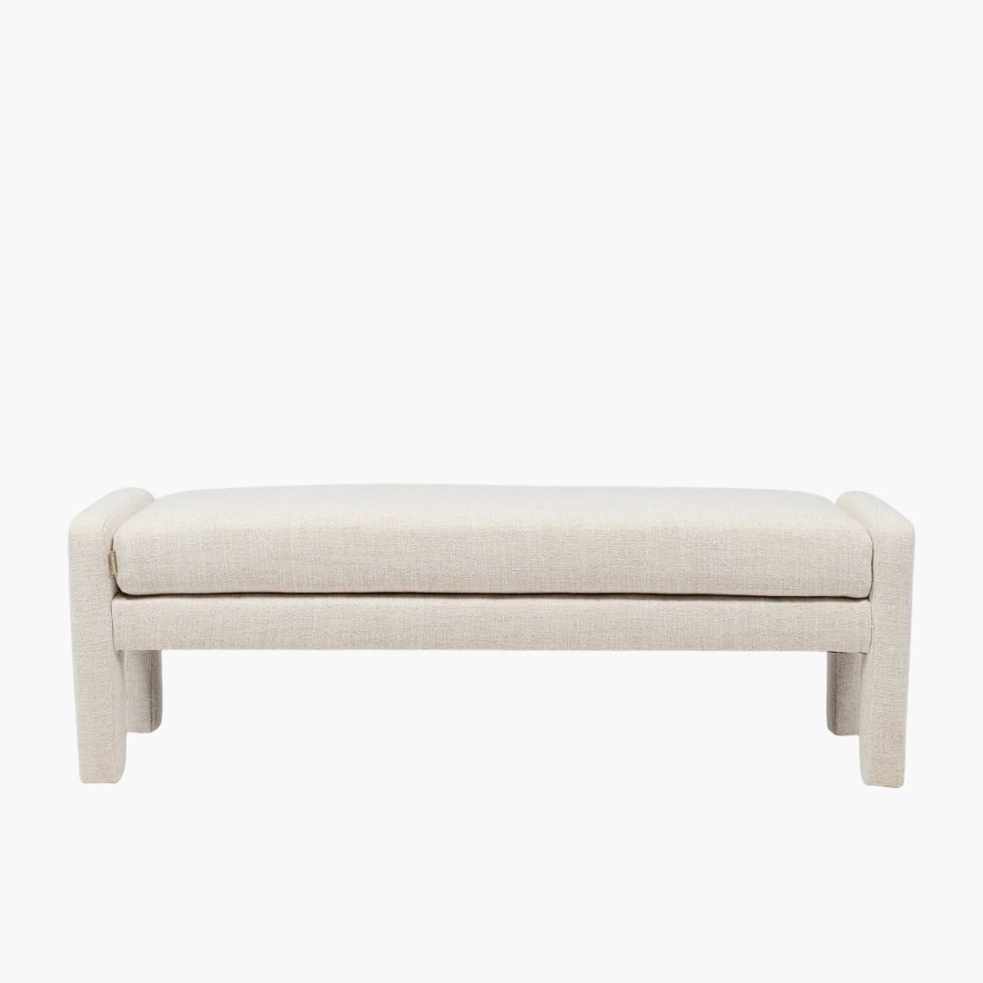 Avalon Bench antique white tweed Riviera Maison  — kuva 1