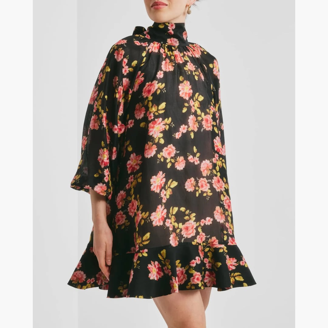 Striped Organza Shift Dress midnight flower By TiMo — kuva 3