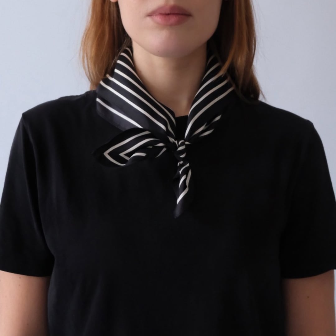 Striped Scarf black 50 cm lescarf  — kuva 2