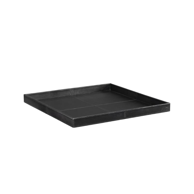 Mendoza Square Tray Leather Black, Artwood
