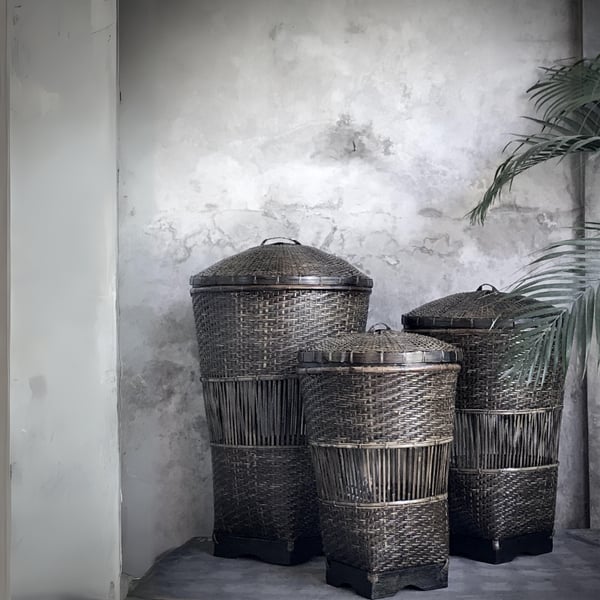 Moi Basket with Lid L brown Noori Objects 
